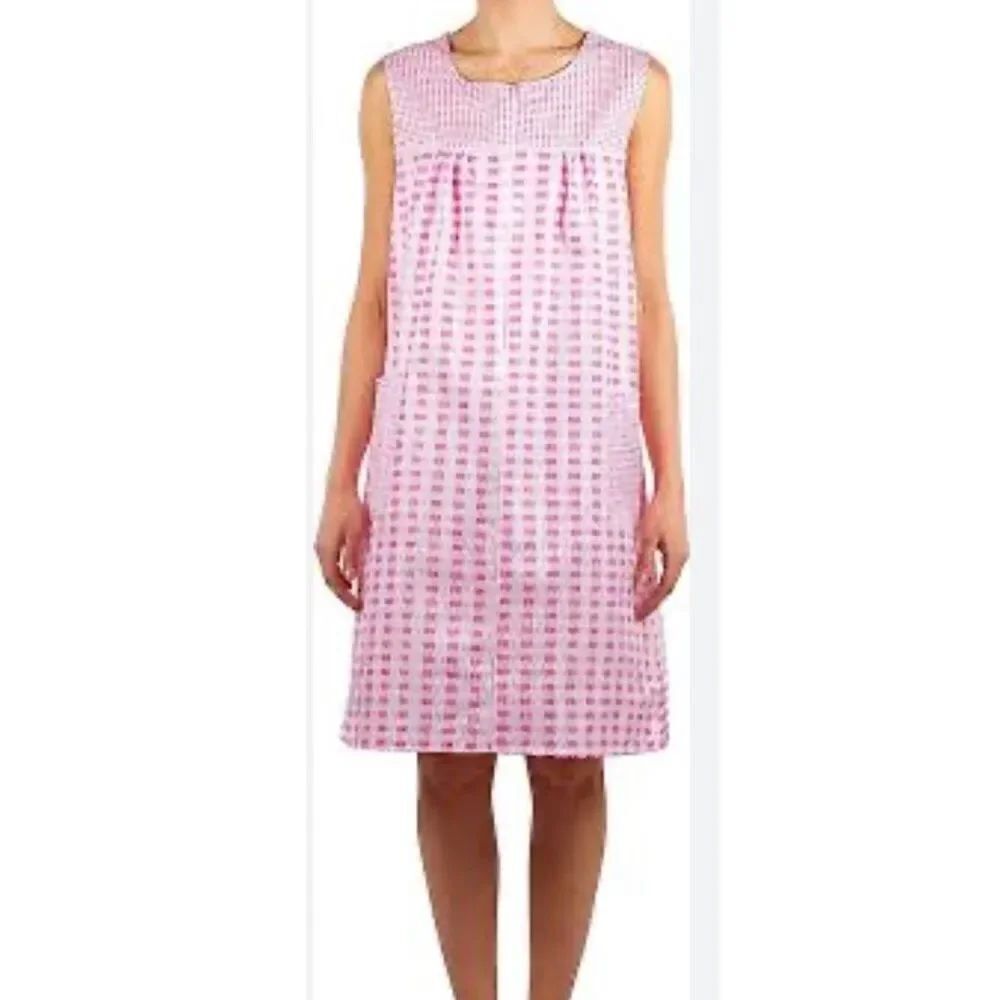 Lati size Xl zip front shift duster seer sucker dress